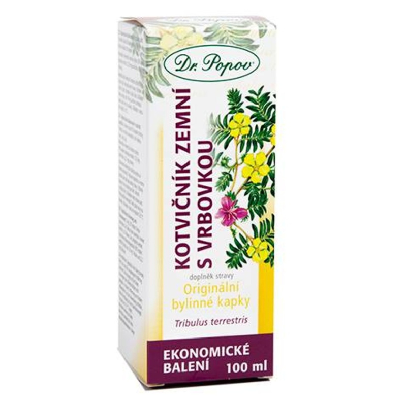 Kotvičník zemní s vrbovkou, originální bylinné kapky, 100 ml Dr. Popov