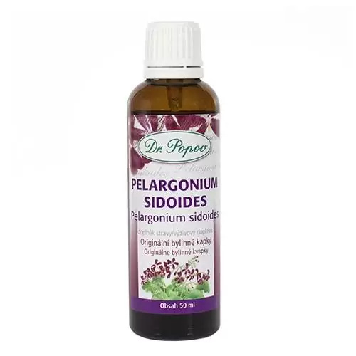 Pelargonium sidoides, originální bylinné kapky, 50 ml Dr. Popov