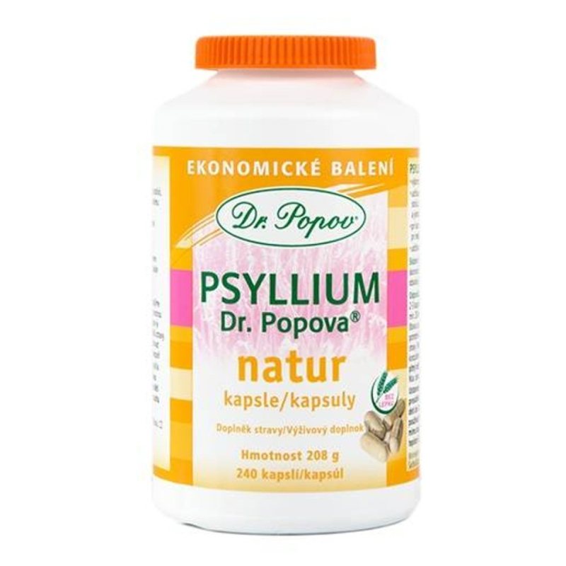 Psyllium Dr. Popova NATUR kapsle, ekonomické balení, 240 ks Dr. Popov