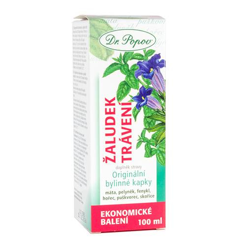 Žaludek - trávení, originální bylinné kapky, 100 ml Dr. Popov