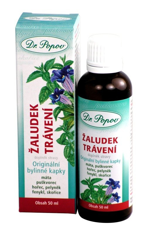 Žaludek - trávení, originální bylinné kapky, 100 ml Dr. Popov