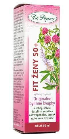 Fit ženy 50+, originální bylinné kapky, 50 ml Dr. Popov