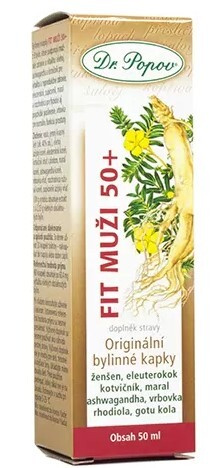 Fit muži 50+, originální bylinné kapky, 50 ml Dr. Popov
