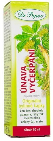 DR.POPOV Únava a vyčerpání originální bylinné kapky 50 ml