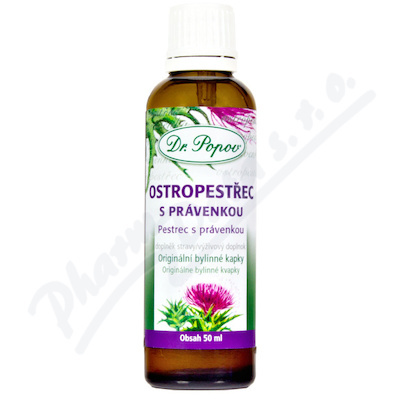Dr. Popov Ostropestřec s právenkou, originální bylinné kapky, 50 ml