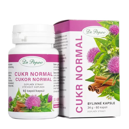 DR.POPOV Bylinné kapsle Cukr normal 60 kapslí