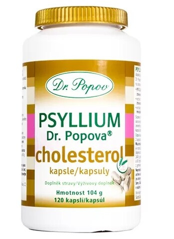 DR.POPOV Psyllium Cholesterol 120 kapslí