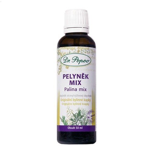 Pelyněk mix, originální bylinné kapky, 50 ml Dr. Popov
