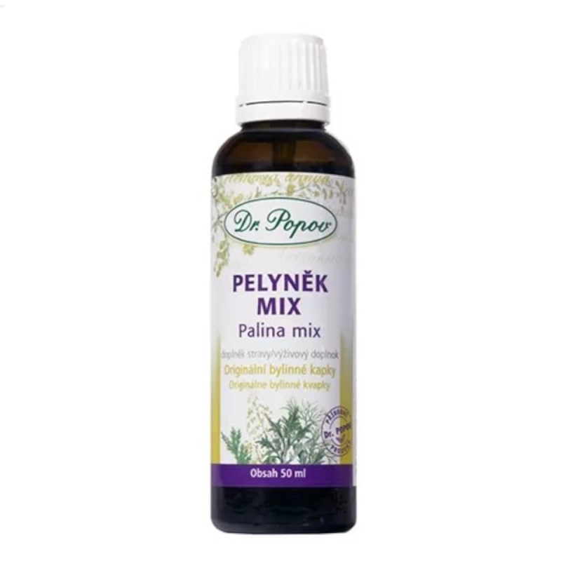 Pelyněk mix, originální bylinné kapky, 50 ml Dr. Popov
