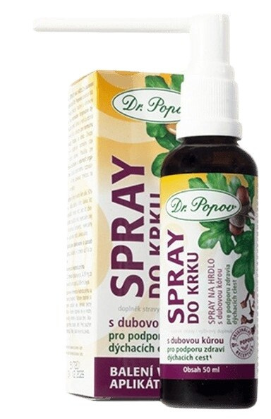 Dr. Popov Spray do krku s dubovou kůrou 50 ml