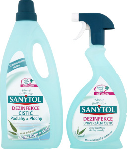 Sanytol Dezinfekce čistič podlahy & plochy 1 l + univerzální čistič 500 ml