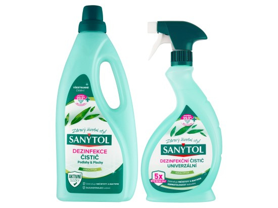 Sanytol Dezinfekce čistič podlahy & plochy 1 l + univerzální čistič 500 ml