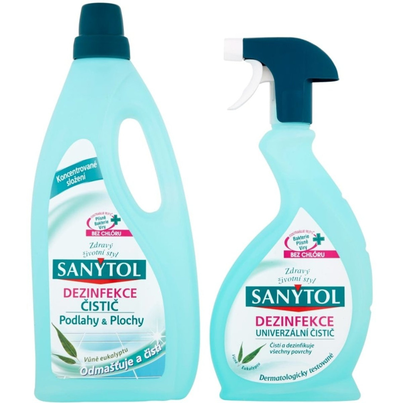 Sanytol Dezinfekce čistič podlahy & plochy 1 l + univerzální čistič 500 ml