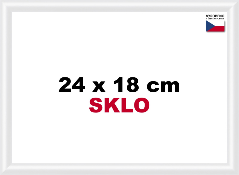 Plastový fotorámeček 24 × 18 cm – bílý