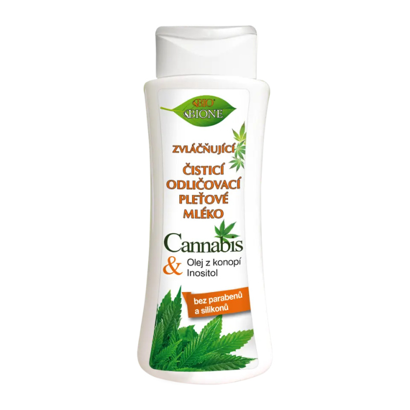 Bione Cosmetics Cannabis zklidňující čisticí mléko 255 ml