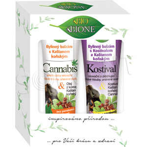 BIO BIONE Cannabis balzám + Kostival balzám dárková kazeta 2 ks