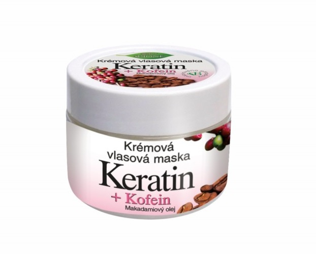 Bione Cosmetics Keratin + Kofein krémová maska na vlasy 260 ml