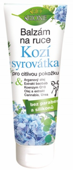Bione Cosmetics Kozí Syrovátka balzám na ruce pro citlivou pokožku 205 ml