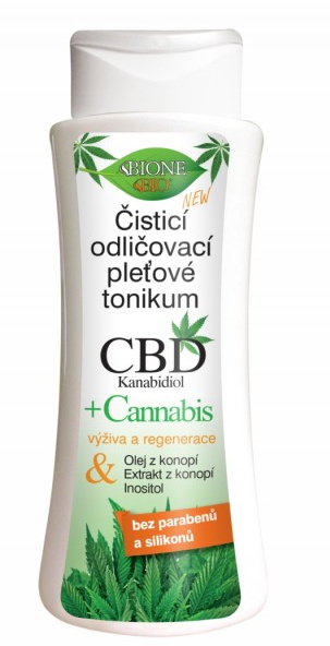 Bione Cosmetics Cannabis CBD čisticí a odličovací pleťové tonikum s CBD 255 ml