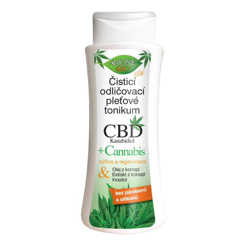Bione Cosmetics Cannabis CBD čisticí a odličovací pleťové tonikum s CBD 255 ml