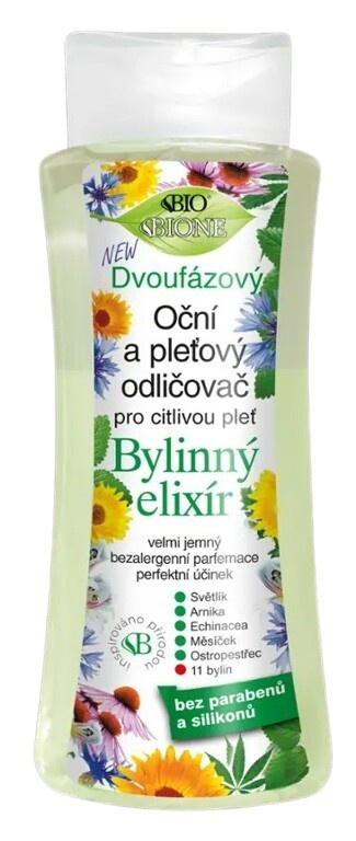 Bione Cosmetics Bylinný elixír dvoufázová odličovací emulze na oči 255 ml