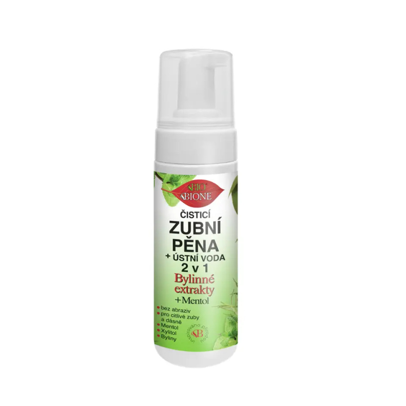 Bio Bione Čisticí zubní pěna a ústní voda 2v1 155 ml