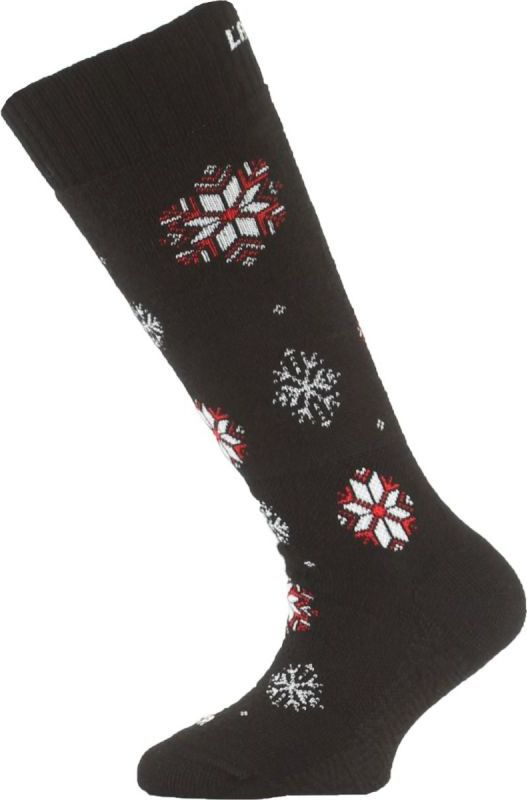 Dětské merino lyžařské ponožky LASTING Sja černé Velikost: (29-33) XS