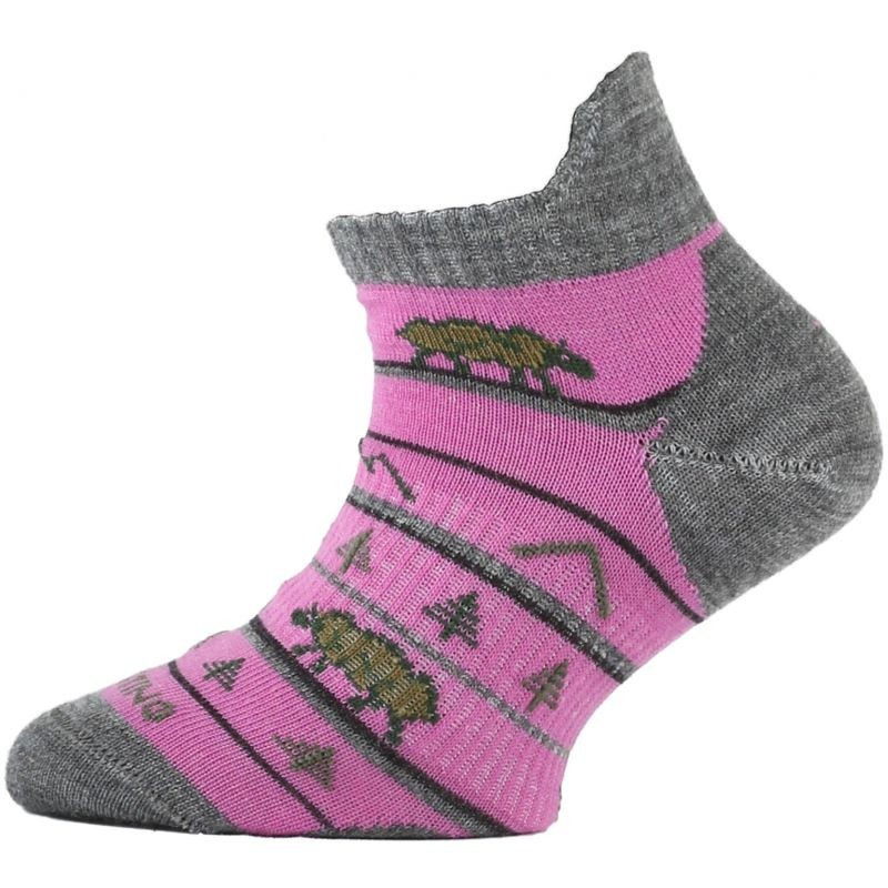 TJM kotníčkové dětské merino ponožky Lasting růžová XS