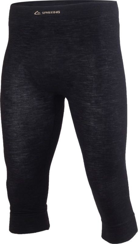 Pánské 3/4 merino spodky LASTING Wareo černé Velikost: S/M