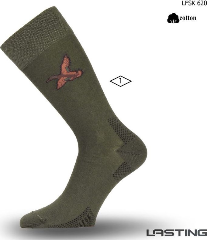 Bavlněné ponožky LASTING Lfsk zelené Velikost: (42-45) L