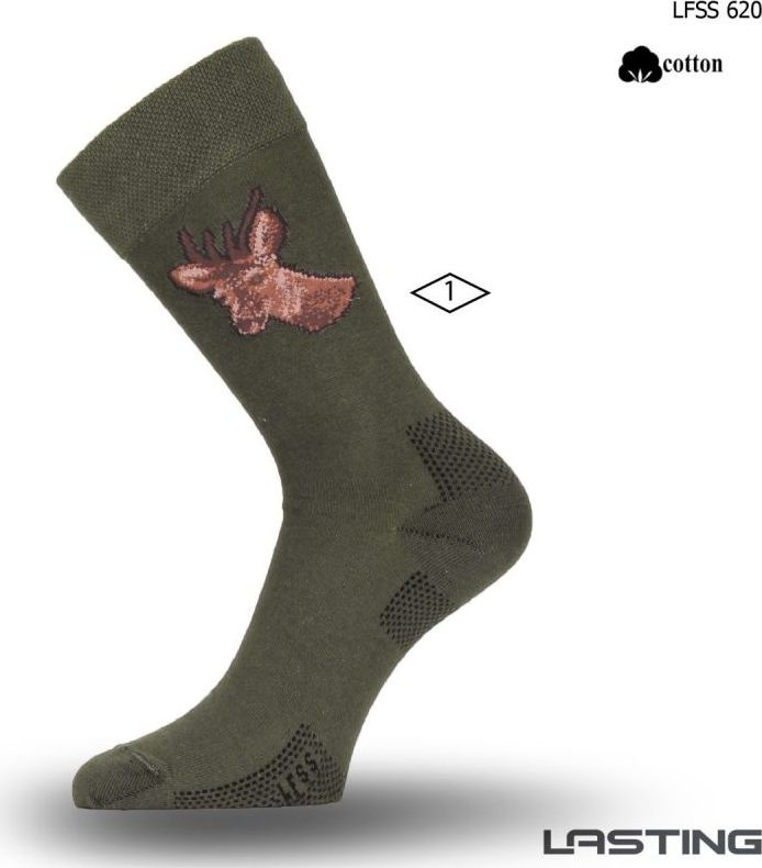 Bavlněné ponožky LASTING Lfss zelené Velikost: (34-37) S