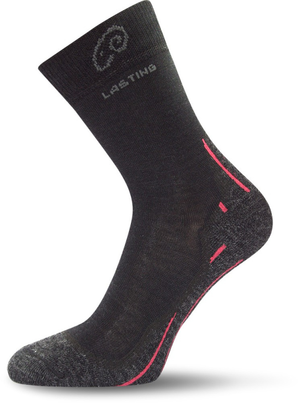 Merino ponožky LASTING Whi černé Velikost: (38-41) M