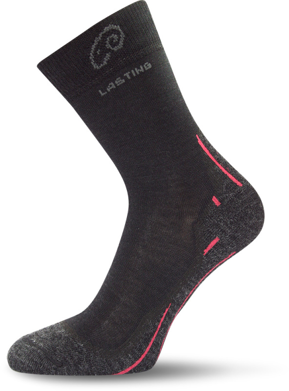 Merino ponožky LASTING Whi černé Velikost: (42-45) L