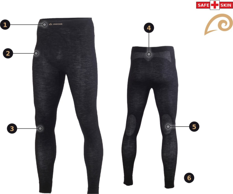 Pánské merino spodky LASTING Wateo černé Velikost: XS