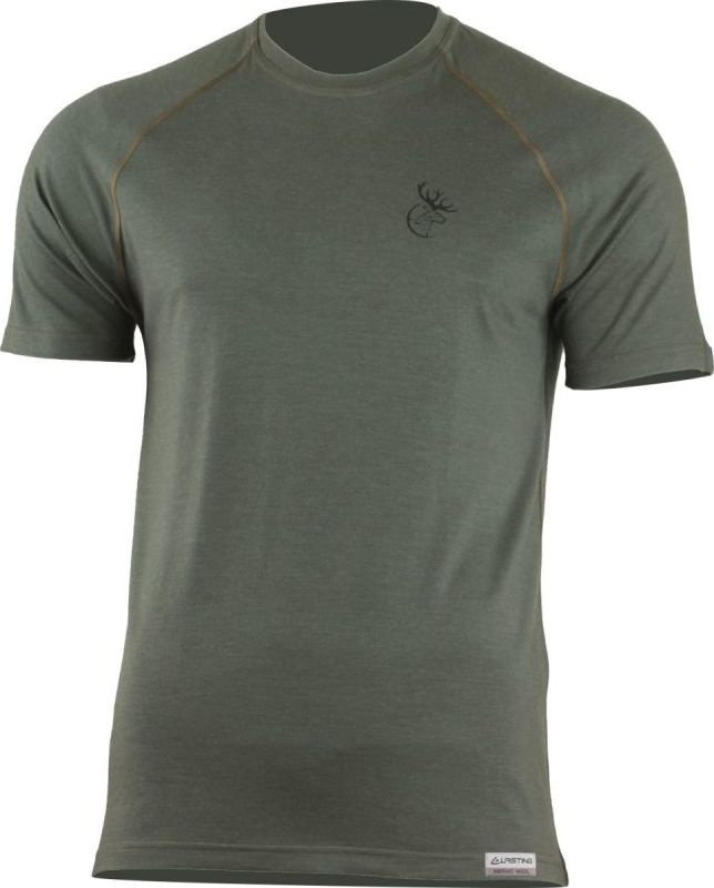 Pánské merino triko LASTING Hunter zelené Velikost: M