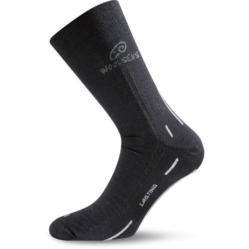 Merino ponožky LASTING Wls černé Velikost: (38-41) M