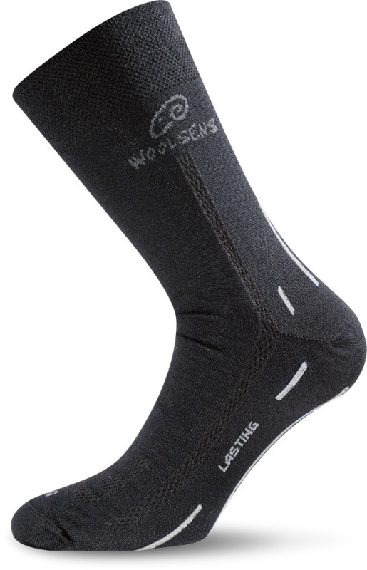 Merino ponožky LASTING Wls černé Velikost: (42-45) L