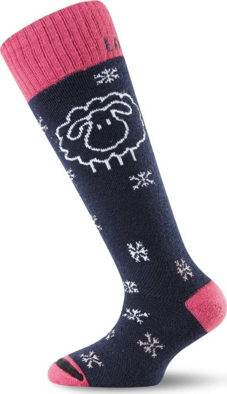Dětské merino lyžařské ponožky LASTING Sjw černé Velikost: (29-33) XS