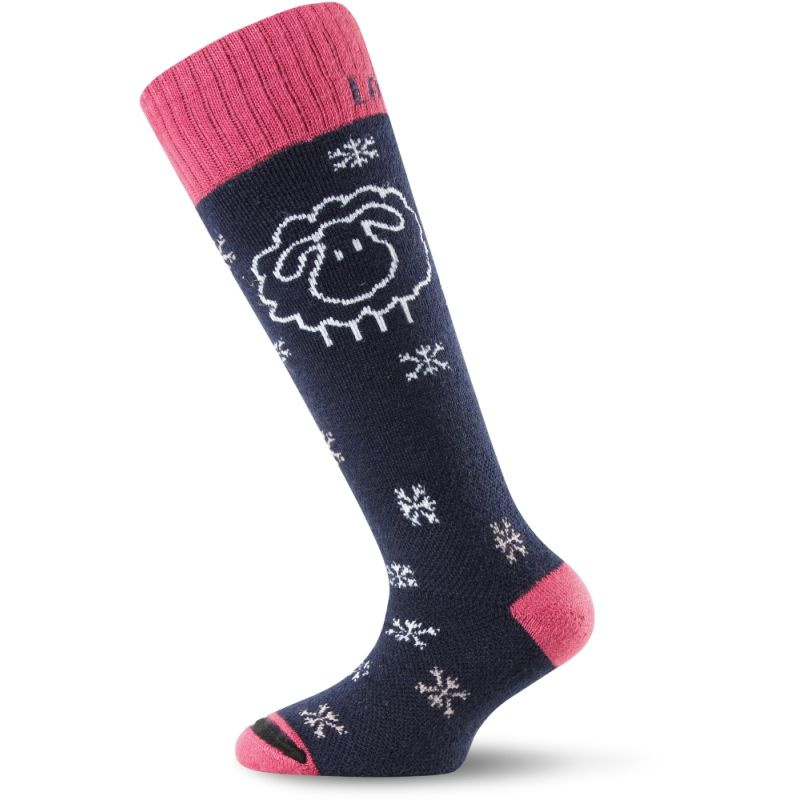 Dětské merino lyžařské ponožky LASTING Sjw černé Velikost: (29-33) XS