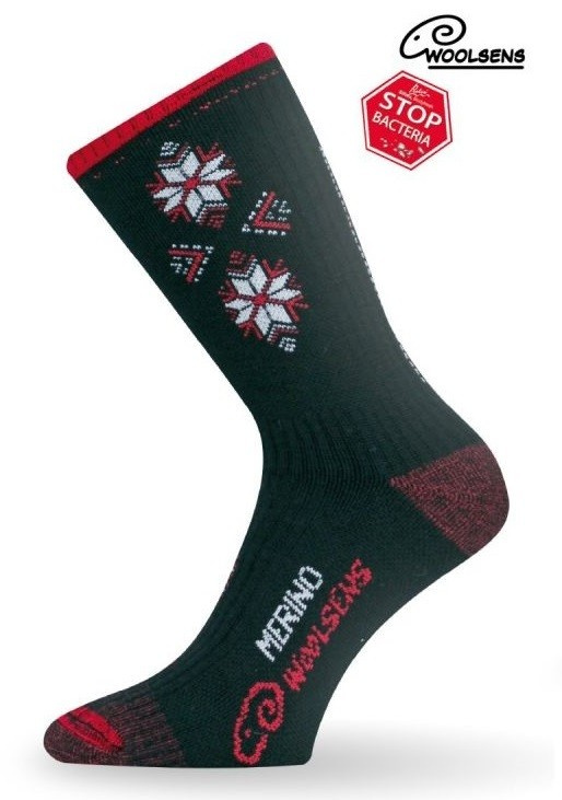 Lyžařské merino ponožky LASTING Sck černé Velikost: (38-41) M