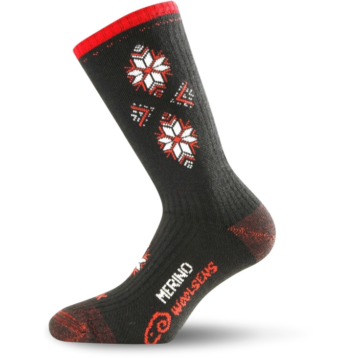 Lyžařské merino ponožky LASTING Sck černé Velikost: (38-41) M