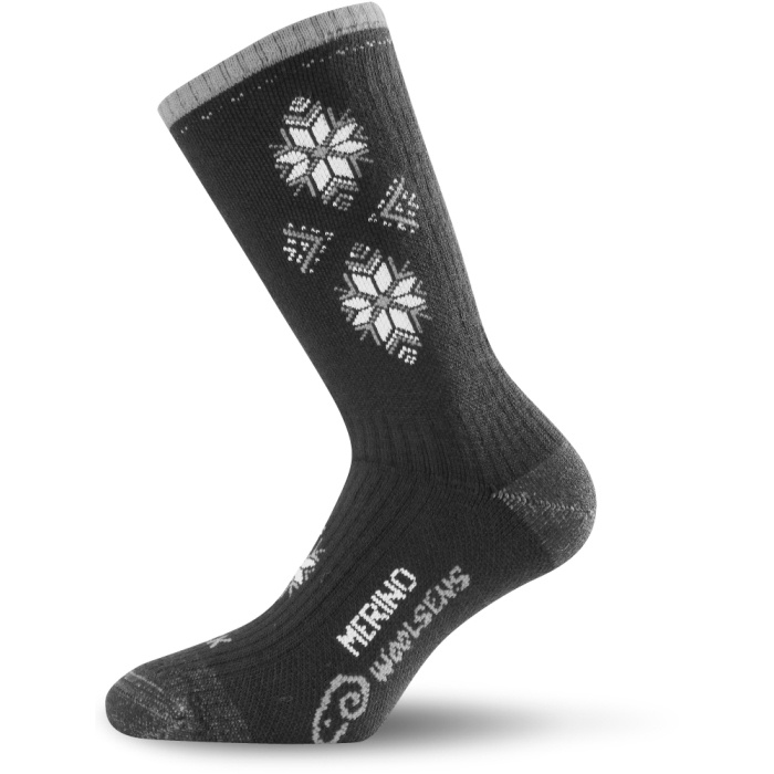 Lyžařské merino ponožky LASTING Sck černé Velikost: (38-41) M