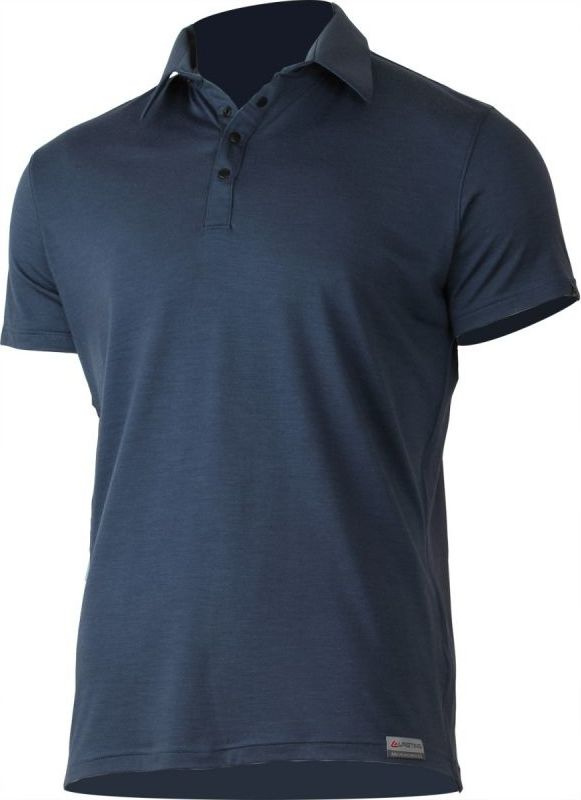 Pánská merino polo košile LASTING Eliot modrá Velikost: XL