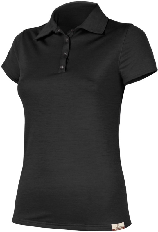 Dámská merino polo košile LASTING Alisa černá Velikost: S