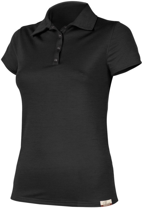 Dámská merino polo košile LASTING Alisa černá Velikost: XL