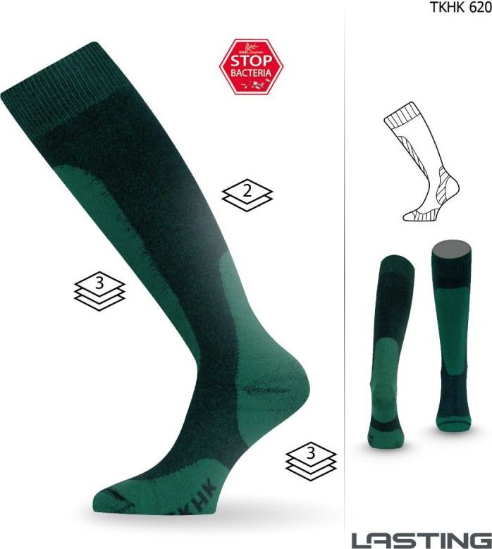 Funkční podkolenky LASTING Tkhk zelené Velikost: (34-37) S
