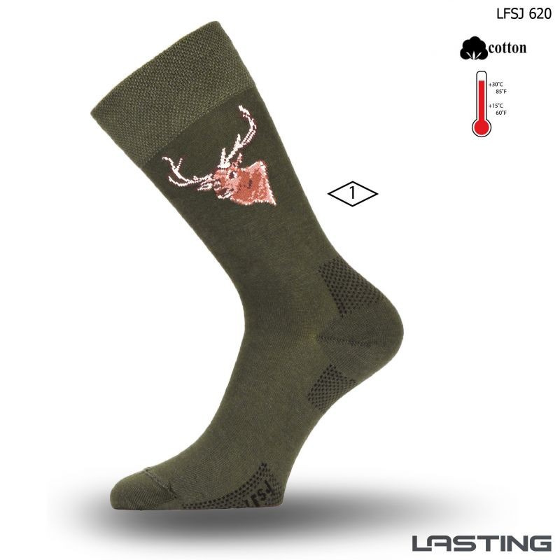 Bavlněné ponožky LASTING Lfsj zelené Velikost: (38-41) M