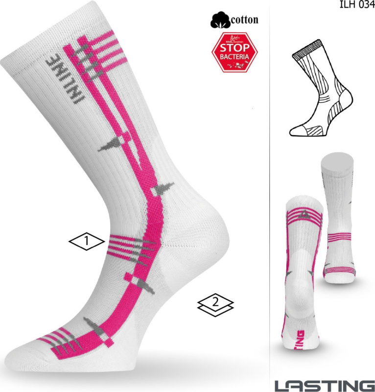 Funkční inline ponožky LASTING Ilh bílé Velikost: L