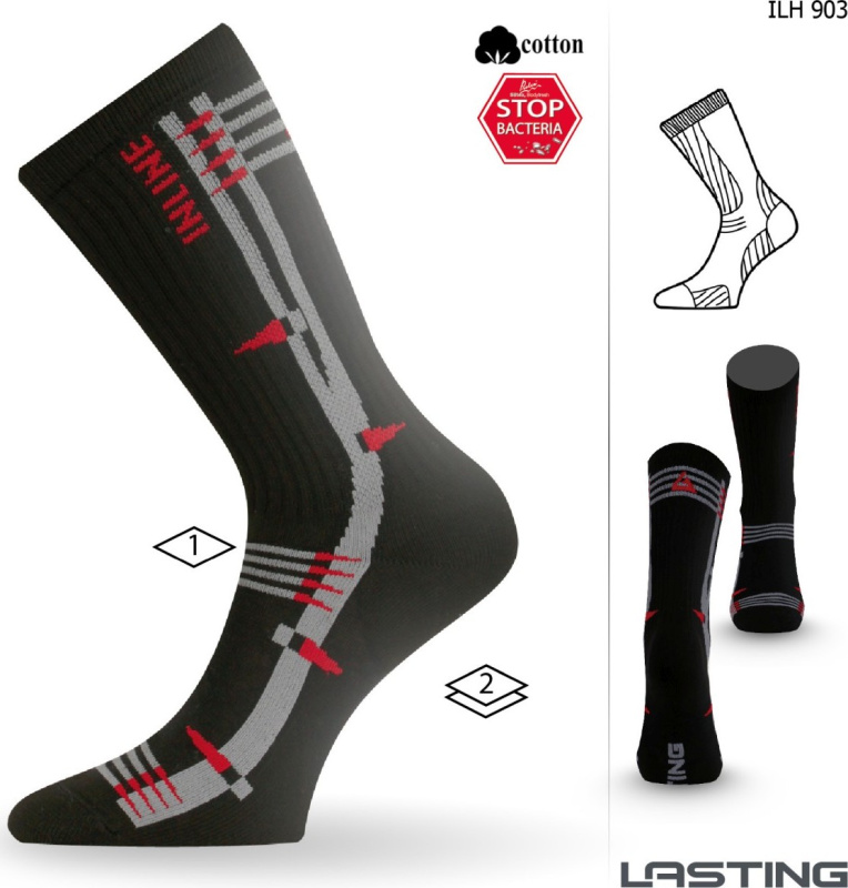 Funkční inline ponožky LASTING Ilh černé Velikost: L