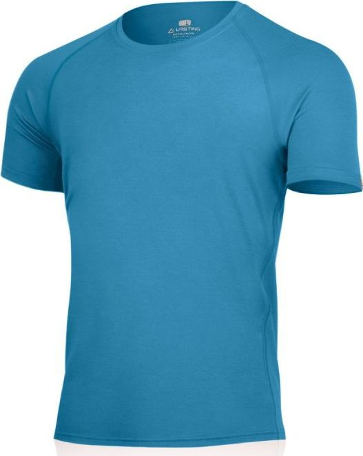 Pánské merino triko LASTING Quido modré Velikost: XL
